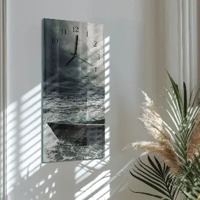 Nástěnné hodiny skleněné svislé Lodž