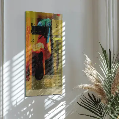Svislé skleněné hodiny na zeď Vzor
