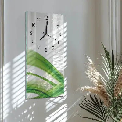 Hodiny s fotkou skleněné svislé Abstraktní vlna