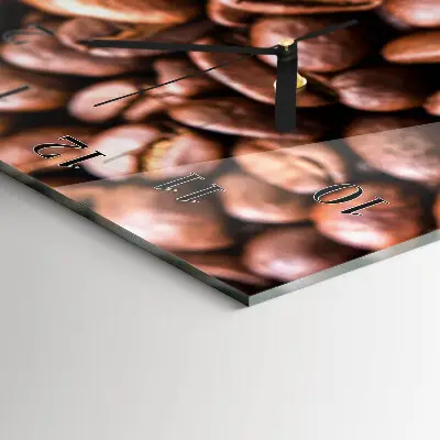 Svislé skleněné hodiny na stěnu Kofeinové zrna