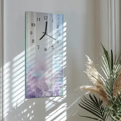 Nástěnné hodiny skleněné svislé Fialová