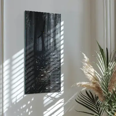 Svislé skleněné hodiny na zeď Les