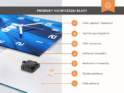 Hodiny s fotkou skleněné svislé Vzor