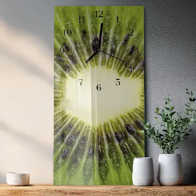 Svislé skleněné hodiny na zeď Kiwi
