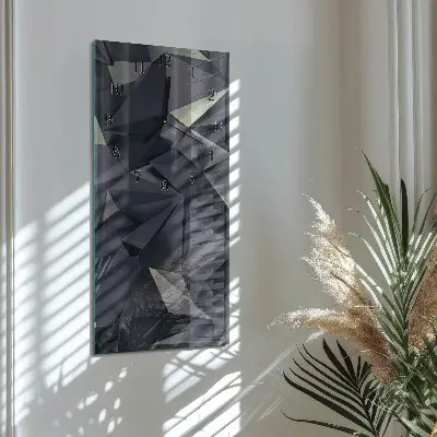 Svislé skleněné hodiny na stěnu Trojúhelníky