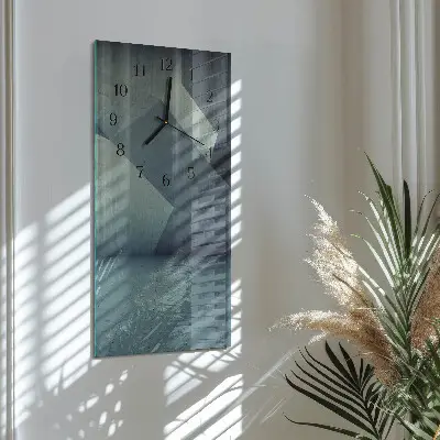 Svislé skleněné hodiny na zeď Talíř