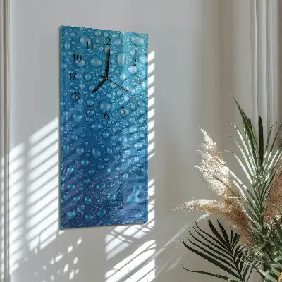 Svislé skleněné hodiny na zeď Kapka vody