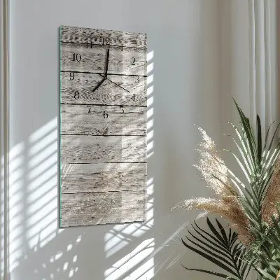 Nástěnné hodiny skleněné svislé Dřevěné latě