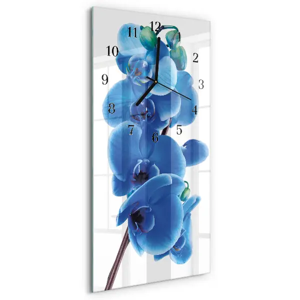 Hodiny na skle svislé Orchidej