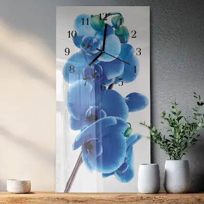 Hodiny na skle svislé Orchidej