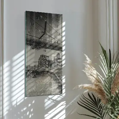 Svislé skleněné hodiny na zeď Perspektivy