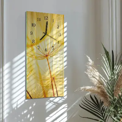 Svislé skleněné hodiny na zeď Květ