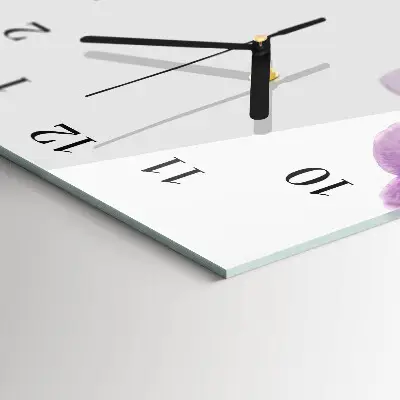 Svislé skleněné hodiny na zeď Orchideje