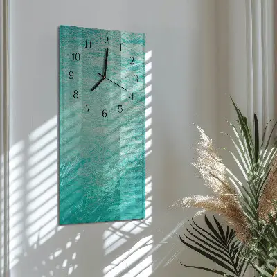 Svislé skleněné hodiny na stěnu Voda