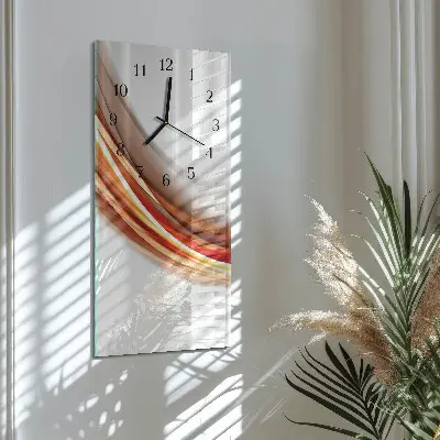 Svislé skleněné hodiny na stěnu Abstraktní linie
