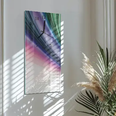 Hodiny s fotkou skleněné svislé Abstraktní linie