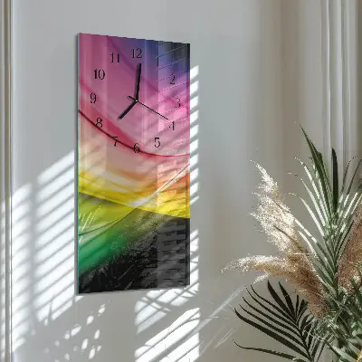 Svislé skleněné hodiny na zeď Abstraktní linie
