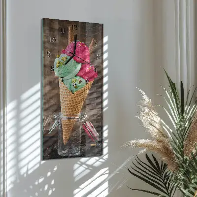 Hodiny s fotkou skleněné svislé Led