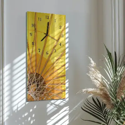 Svislé skleněné hodiny na zeď Deštník
