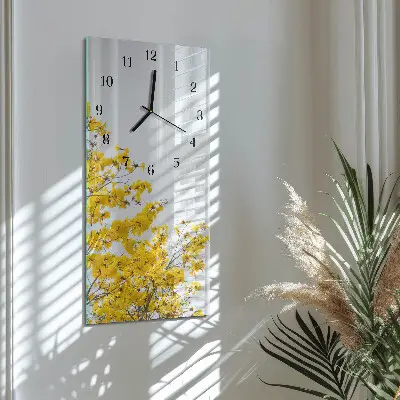 Hodiny s fotkou skleněné svislé Kvetoucí strom