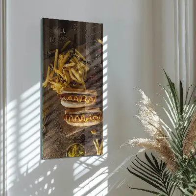 Nástěnné hodiny skleněné svislé Rychlé občerstvení