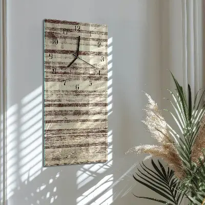 Svislé skleněné hodiny na stěnu Voskované plátno