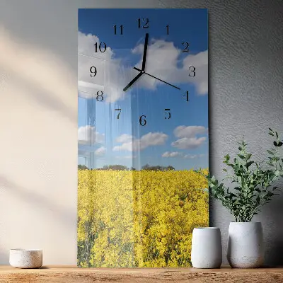 Svislé skleněné hodiny na zeď Pole