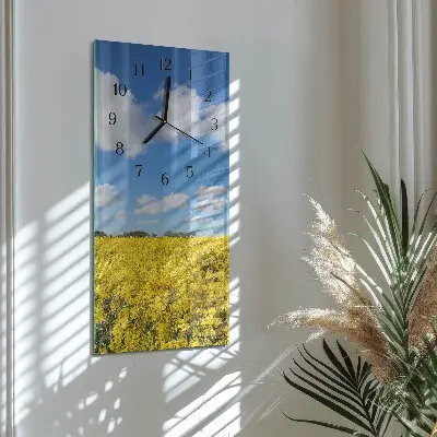 Svislé skleněné hodiny na zeď Pole