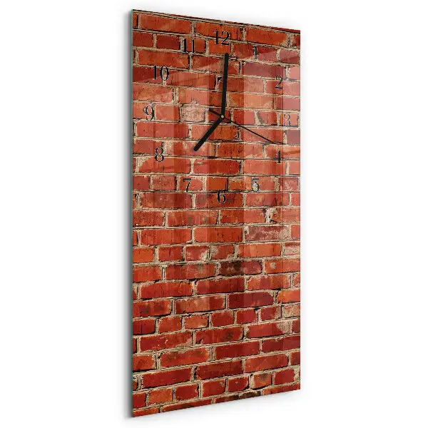 Nástěnné hodiny skleněné svislé Cihlová zeď