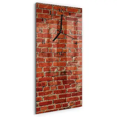 Nástěnné hodiny skleněné svislé Cihlová zeď