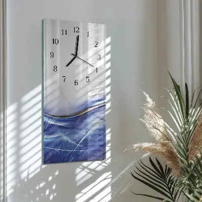 Svislé skleněné hodiny na stěnu Abstraktní linie