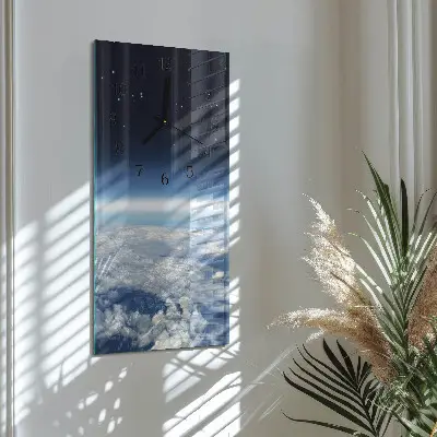 Hodiny s fotkou skleněné svislé Vesmír Země