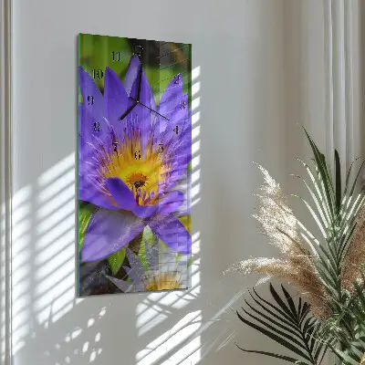 Hodiny s fotkou skleněné svislé Květ