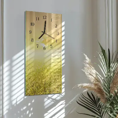Nástěnné hodiny skleněné svislé Kukuřičné pole