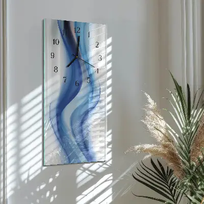 Svislé skleněné hodiny na stěnu Abstraktní kouř