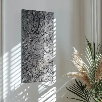 Svislé skleněné hodiny na zeď Kapky