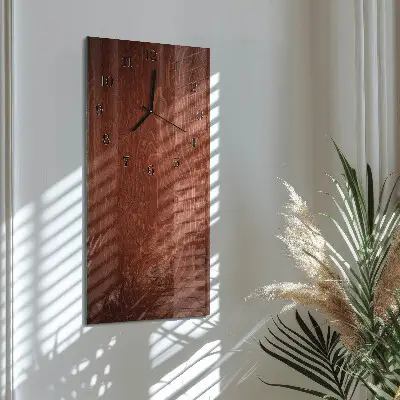 Nástěnné hodiny skleněné svislé Dřevěné panely