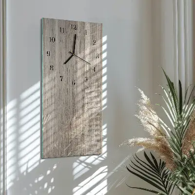 Nástěnné hodiny skleněné svislé Dřevo