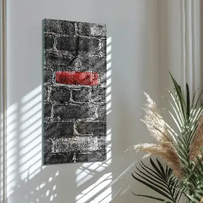Hodiny s fotkou skleněné svislé Cihlový
