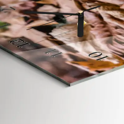 Svislé skleněné hodiny na zeď Listy