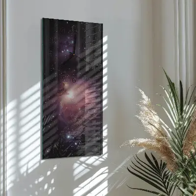 Svislé skleněné hodiny na zeď Kosmos