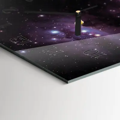 Svislé skleněné hodiny na zeď Kosmos