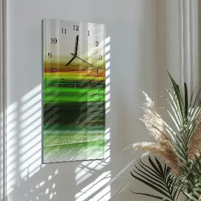 Svislé skleněné hodiny na stěnu Abstrakce