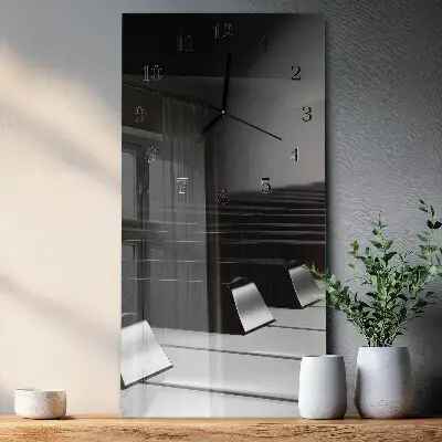 Svislé skleněné hodiny na zeď Klávesy klavíru