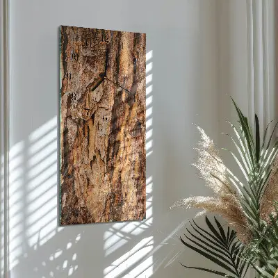 Hodiny na skle svislé Kůra stromu
