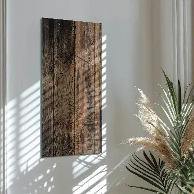 Svislé skleněné hodiny na stěnu Dřevo
