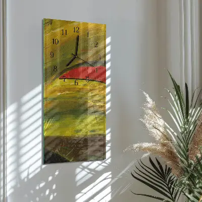 Svislé skleněné hodiny na zeď Kus