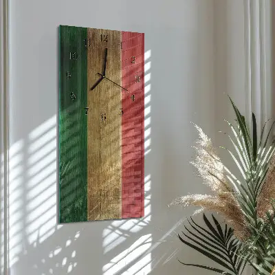 Hodiny na skle svislé Italská vlajka