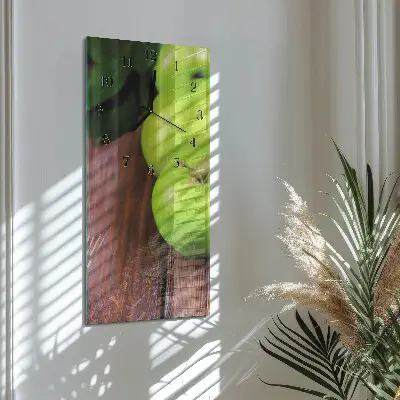Nástěnné hodiny skleněné svislé Jablečný stůl