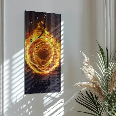 Svislé skleněné hodiny na zeď Vír